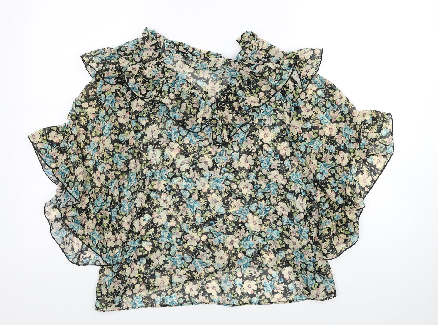 Womens UK Size XS Zara Multicoloured Basic Blouse