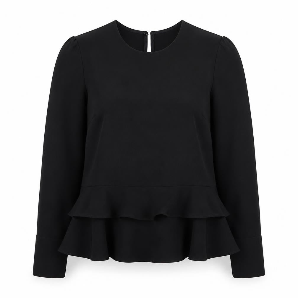 Womens UK Size S Zara Black Basic Blouse