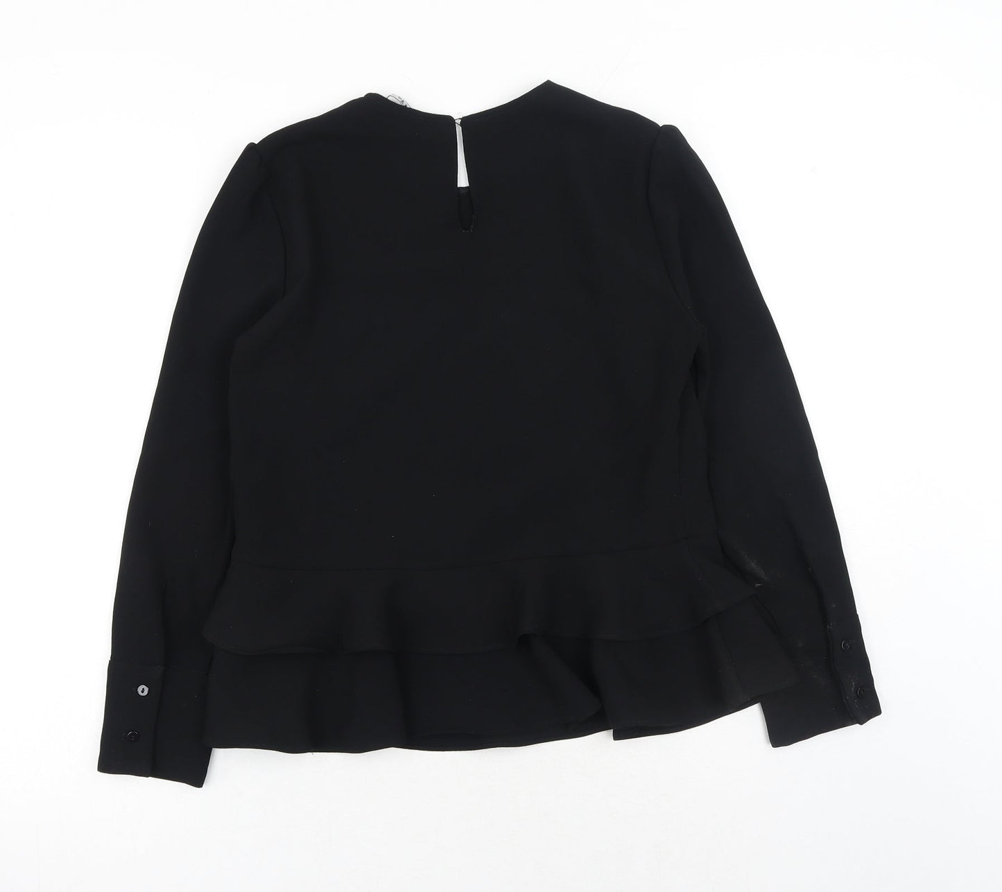 Womens UK Size S Zara Black Basic Blouse