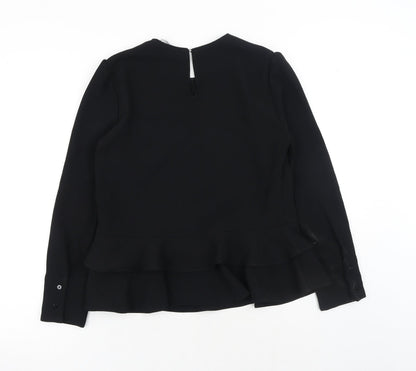 Womens UK Size S Zara Black Basic Blouse