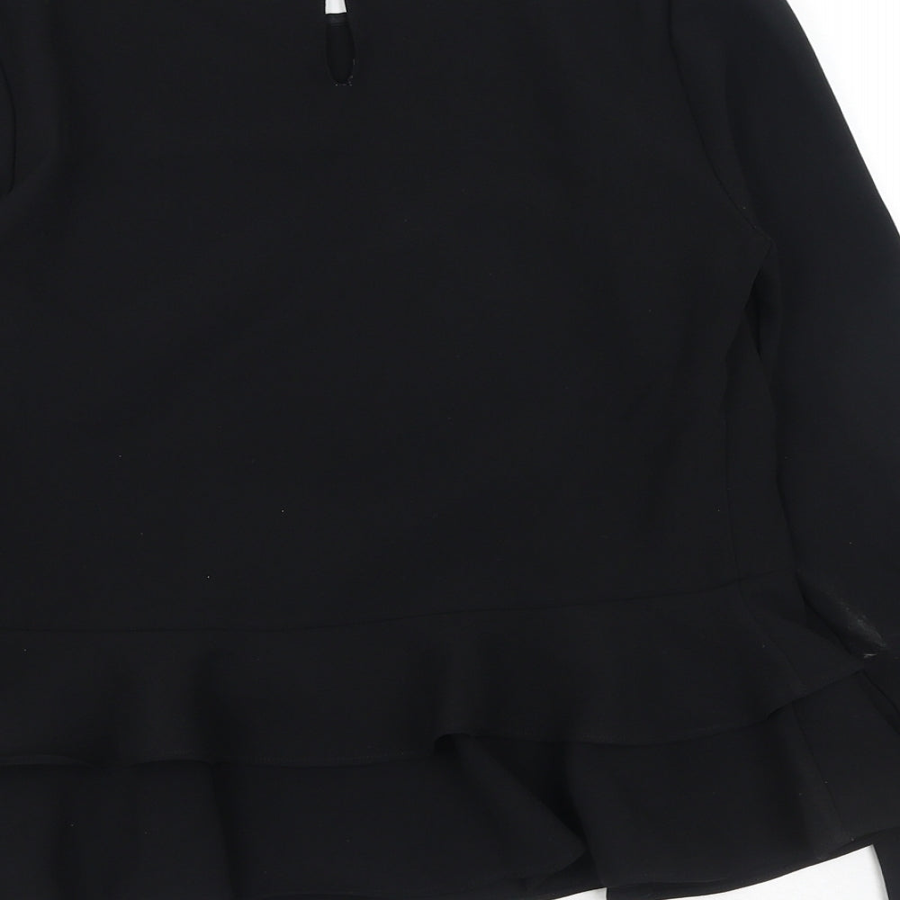 Womens UK Size S Zara Black Basic Blouse
