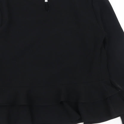 Womens UK Size S Zara Black Basic Blouse