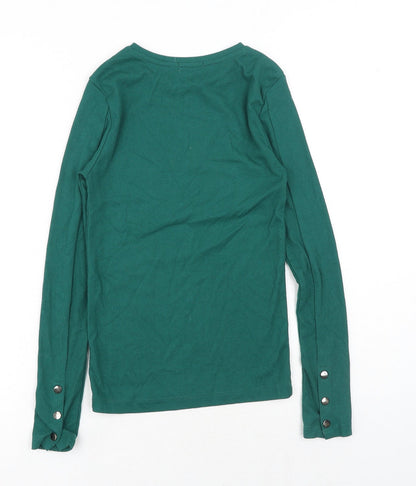 Womens UK Size S Stradivarius Green Basic Blouse