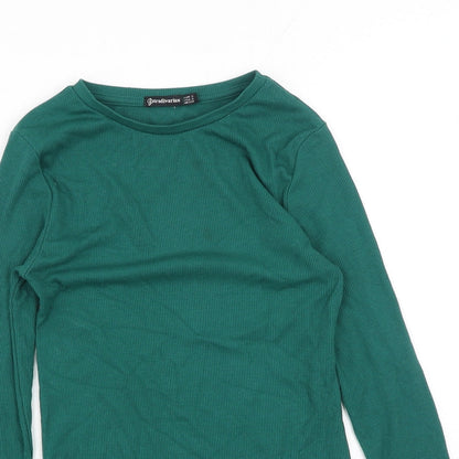 Womens UK Size S Stradivarius Green Basic Blouse