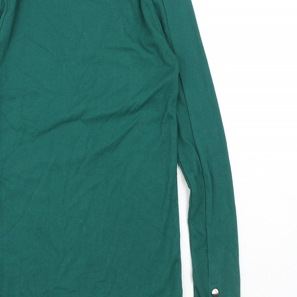 Womens UK Size S Stradivarius Green Basic Blouse