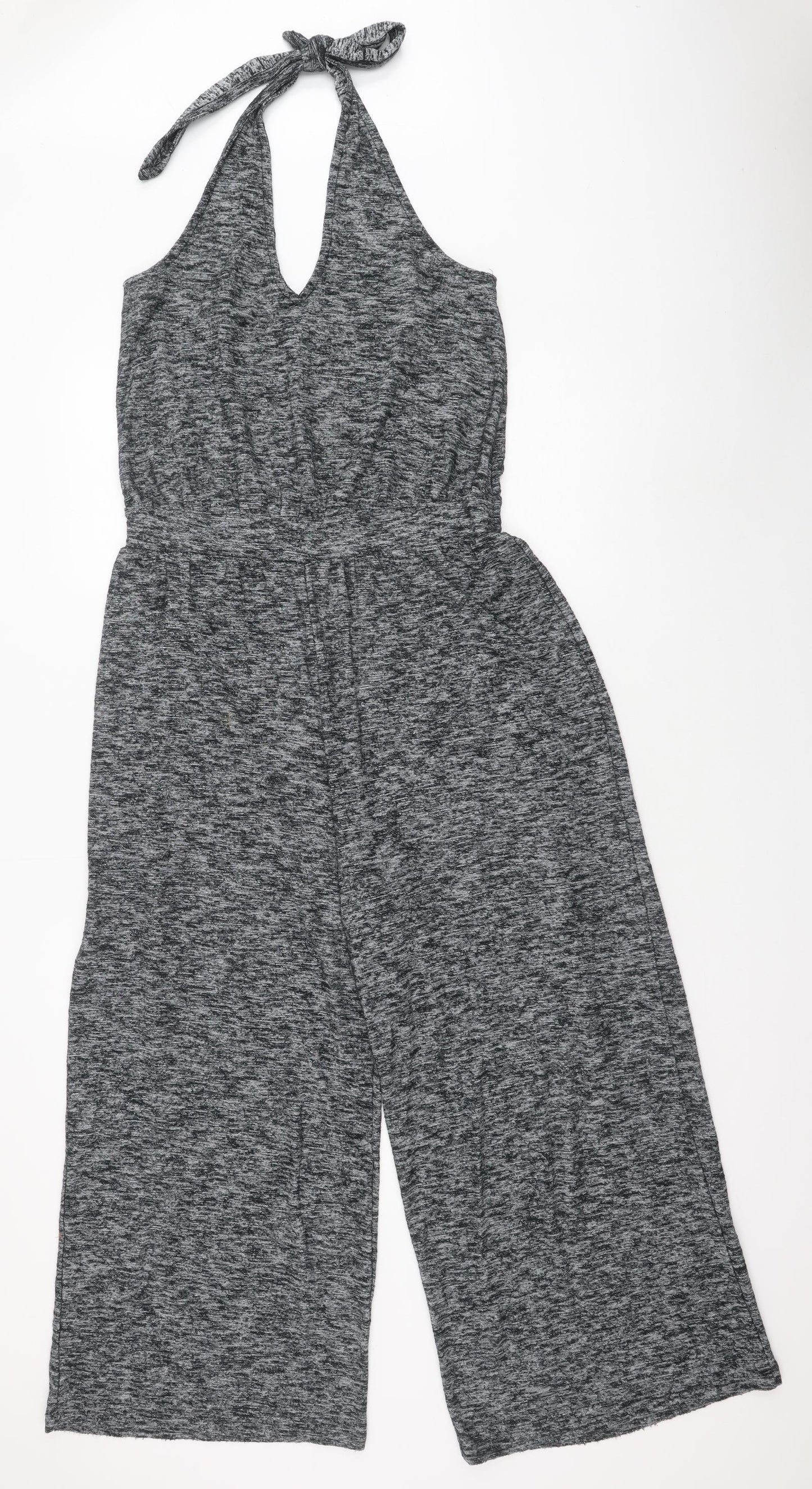Gap Womens Grey Geometric Cotton Jumpsuit One-Piece Size M Tie