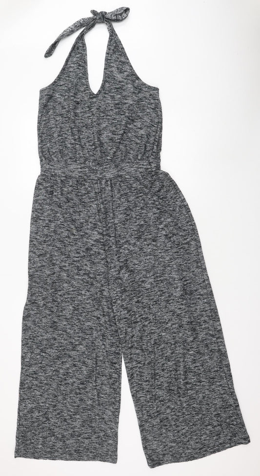 Gap Womens Grey Geometric Cotton Jumpsuit One-Piece Size M Tie