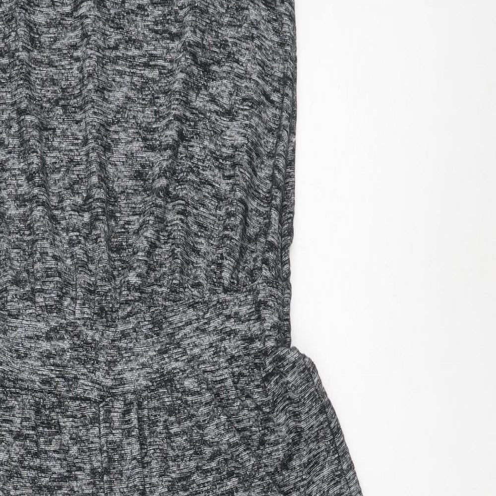 Gap Womens Grey Geometric Cotton Jumpsuit One-Piece Size M Tie