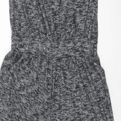 Gap Womens Grey Geometric Cotton Jumpsuit One-Piece Size M Tie