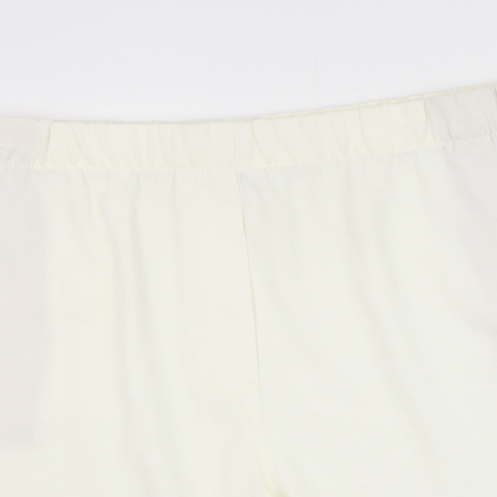 Marks and Spencer Womens Ivory Polyester Basic Shorts Size 24 Regular Pull On