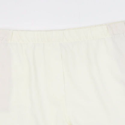 Marks and Spencer Womens Ivory Polyester Basic Shorts Size 24 Regular Pull On