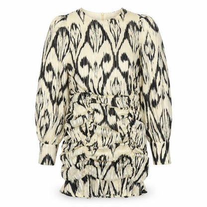 Oasis Womens Ivory Geometric Polyester Bodycon Size 12 Round Neck Zip