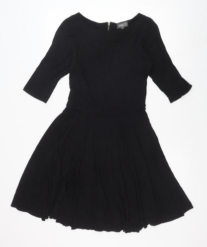 Apricot Womens Black Viscose Trapeze & Swing Size S Boat Neck Zip