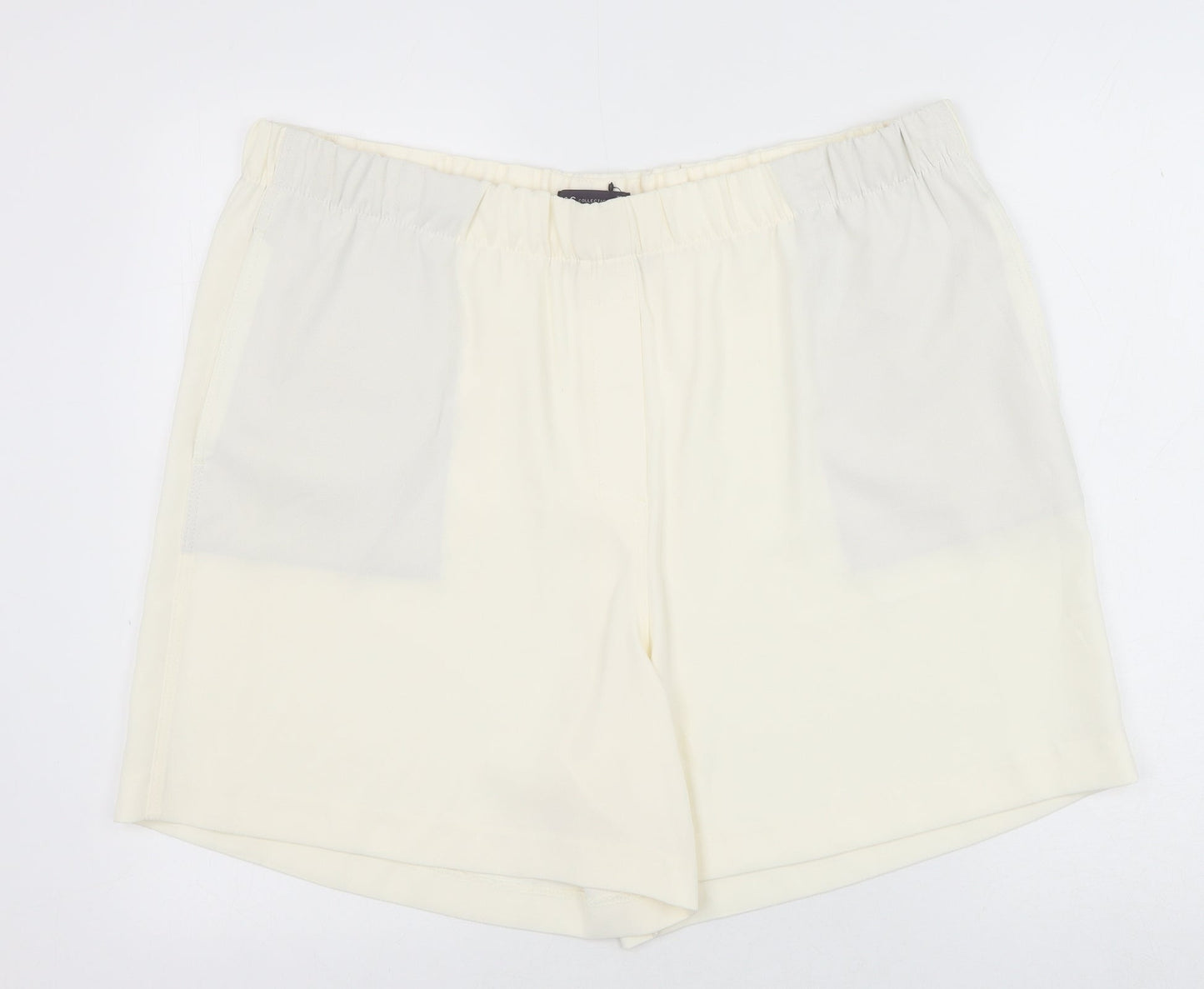 Marks and Spencer Womens Ivory Polyester Basic Shorts Size 20 Regular Pull On