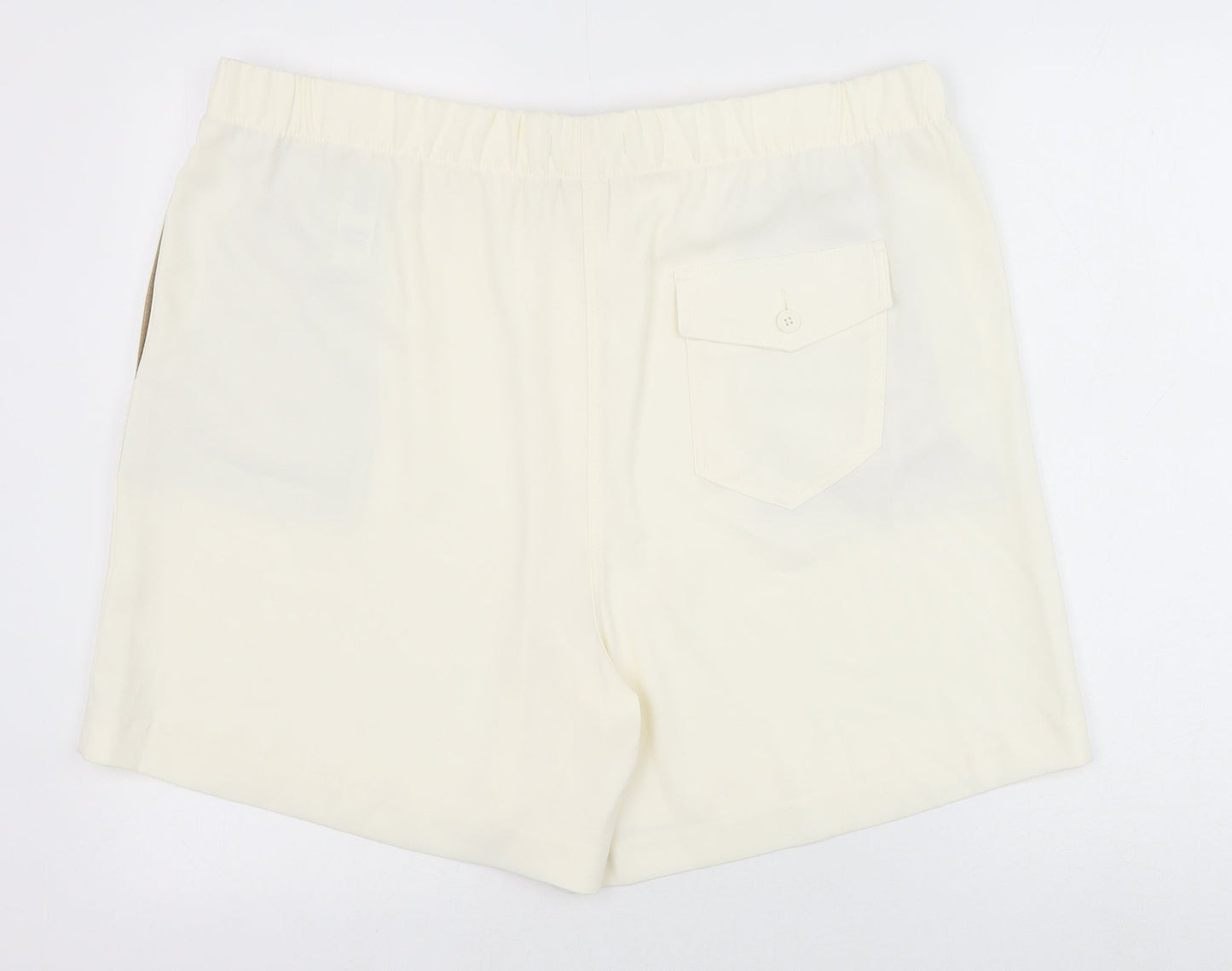 Marks and Spencer Womens Ivory Polyester Basic Shorts Size 20 Regular Pull On