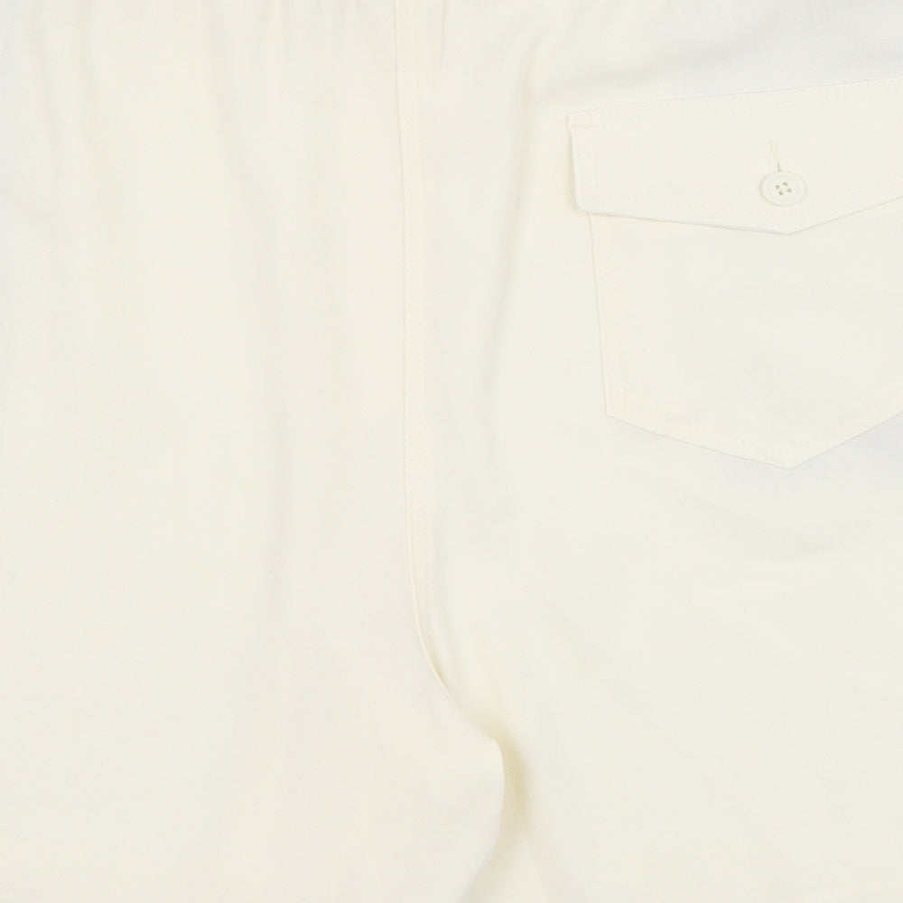 Marks and Spencer Womens Ivory Polyester Basic Shorts Size 20 Regular Pull On