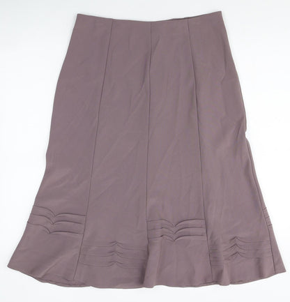 Sarah Houston Womens Brown Polyester Swing Skirt Size 14