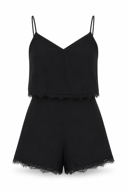 Easy Wear Womens Black Polyester Playsuit One-Piece Size 38 Zip