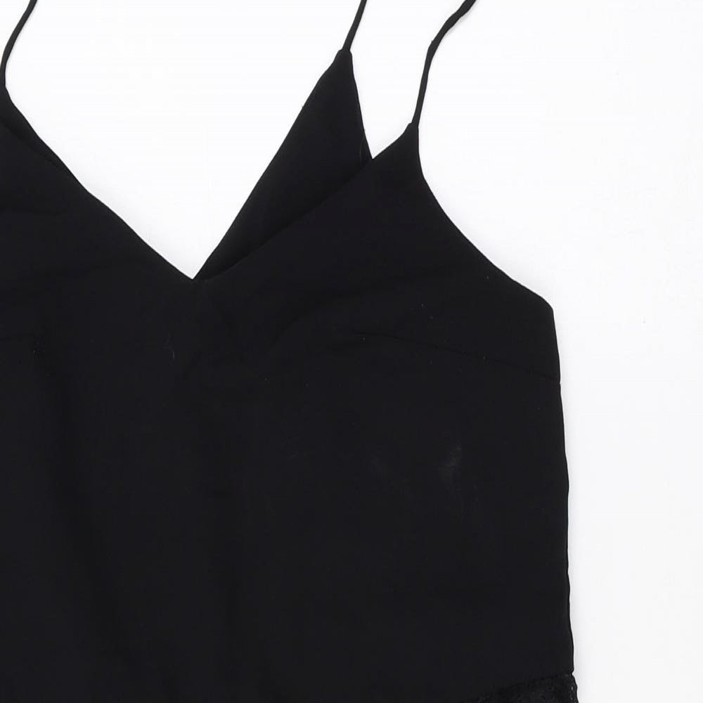 Easy Wear Womens Black Polyester Playsuit One-Piece Size 38 Zip