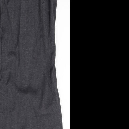 NEXT Womens Grey Wool Pencil Dress Size 6 Round Neck Zip