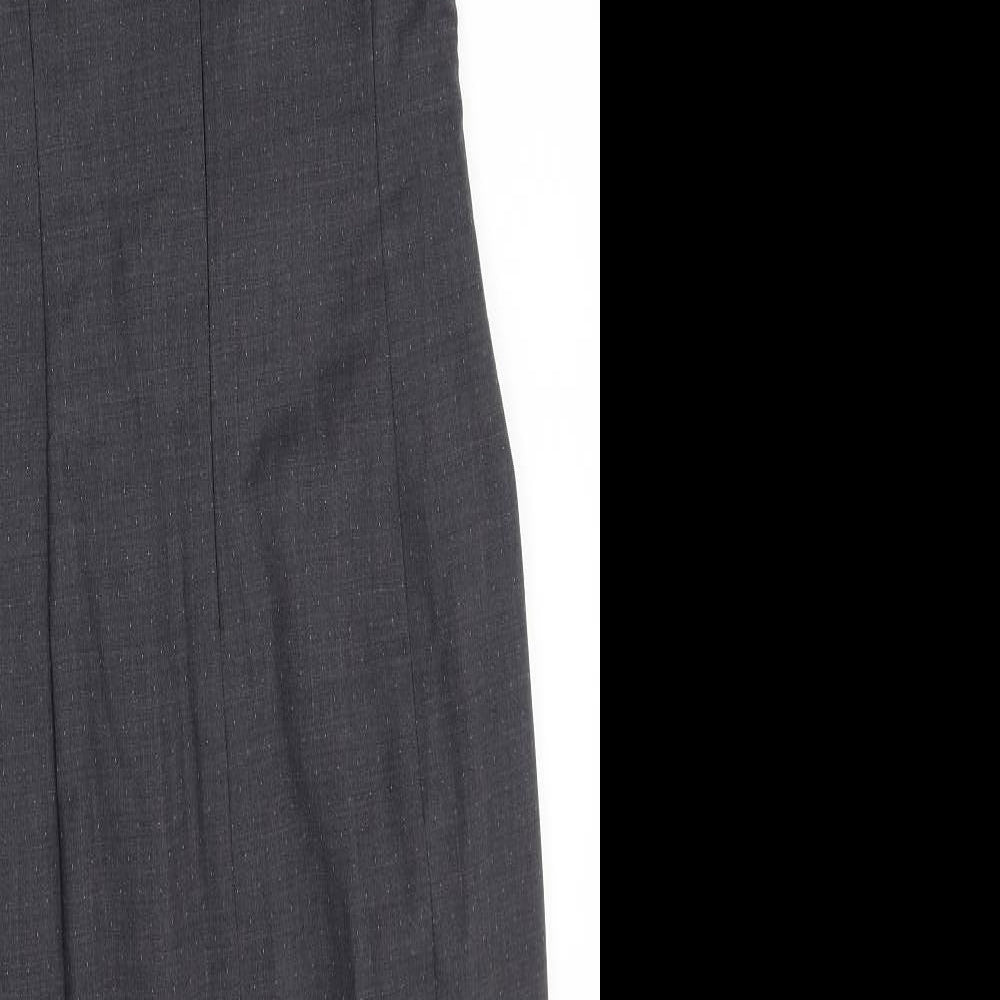 NEXT Womens Grey Wool Pencil Dress Size 6 Round Neck Zip