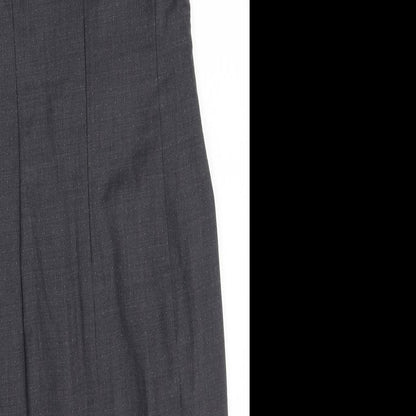 NEXT Womens Grey Wool Pencil Dress Size 6 Round Neck Zip