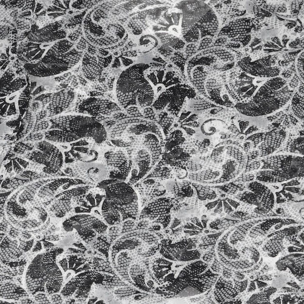 M&Co Womens Grey Geometric Polyester Basic Blouse Size 14 V-Neck