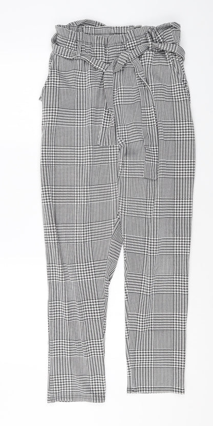 Spotted Womens Multicoloured Plaid Polyester Capri Trousers Size S Regular Tie