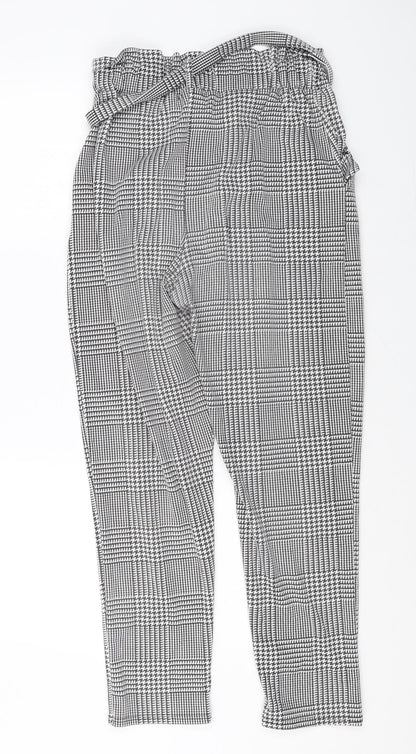 Spotted Womens Multicoloured Plaid Polyester Capri Trousers Size S Regular Tie