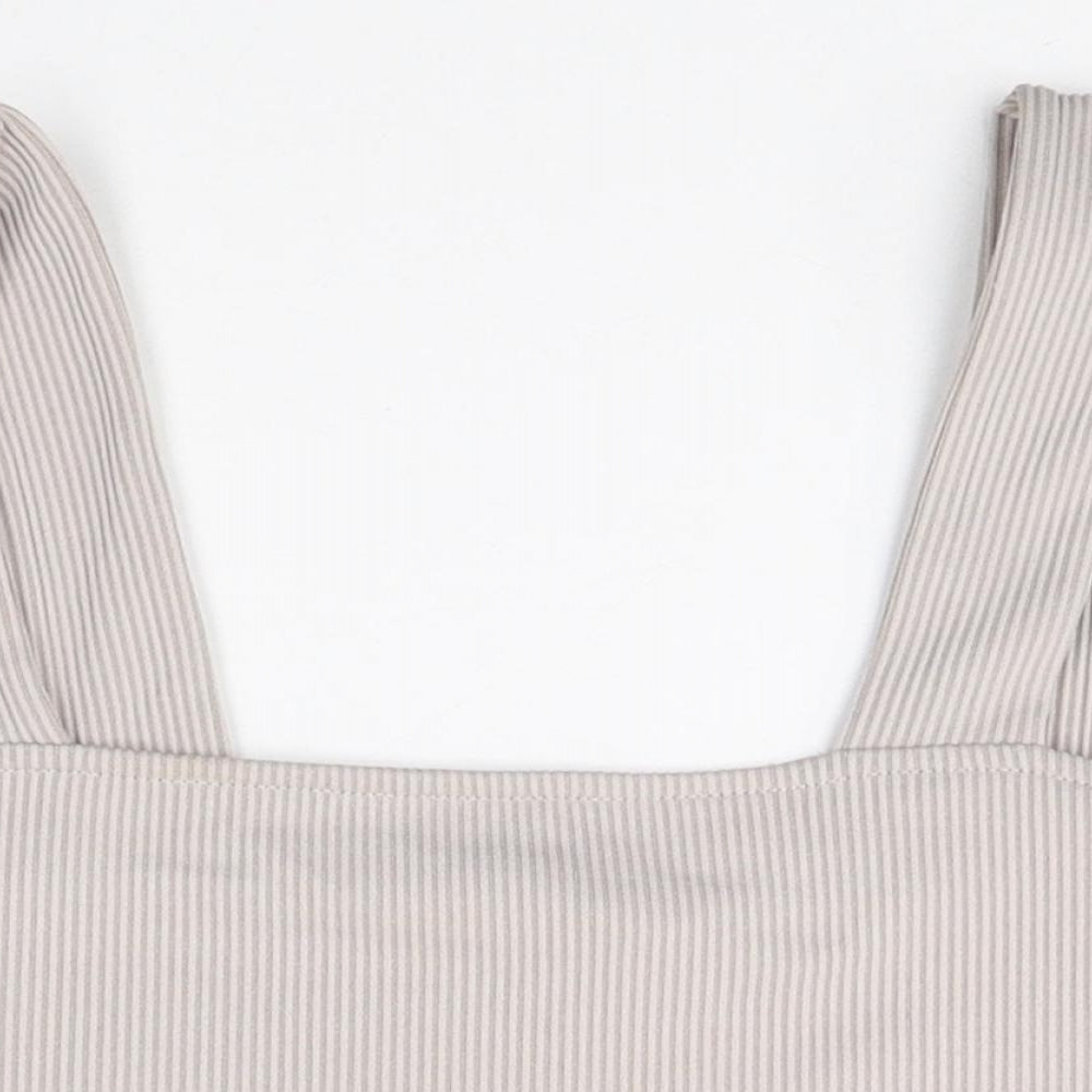 Womens UK Size M Divided by H&M Beige Cropped Tank