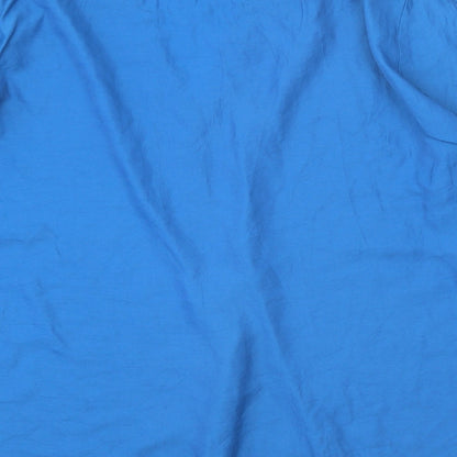 Primark Womens Blue Polyamide Basic Button-Up Size 12 V-Neck