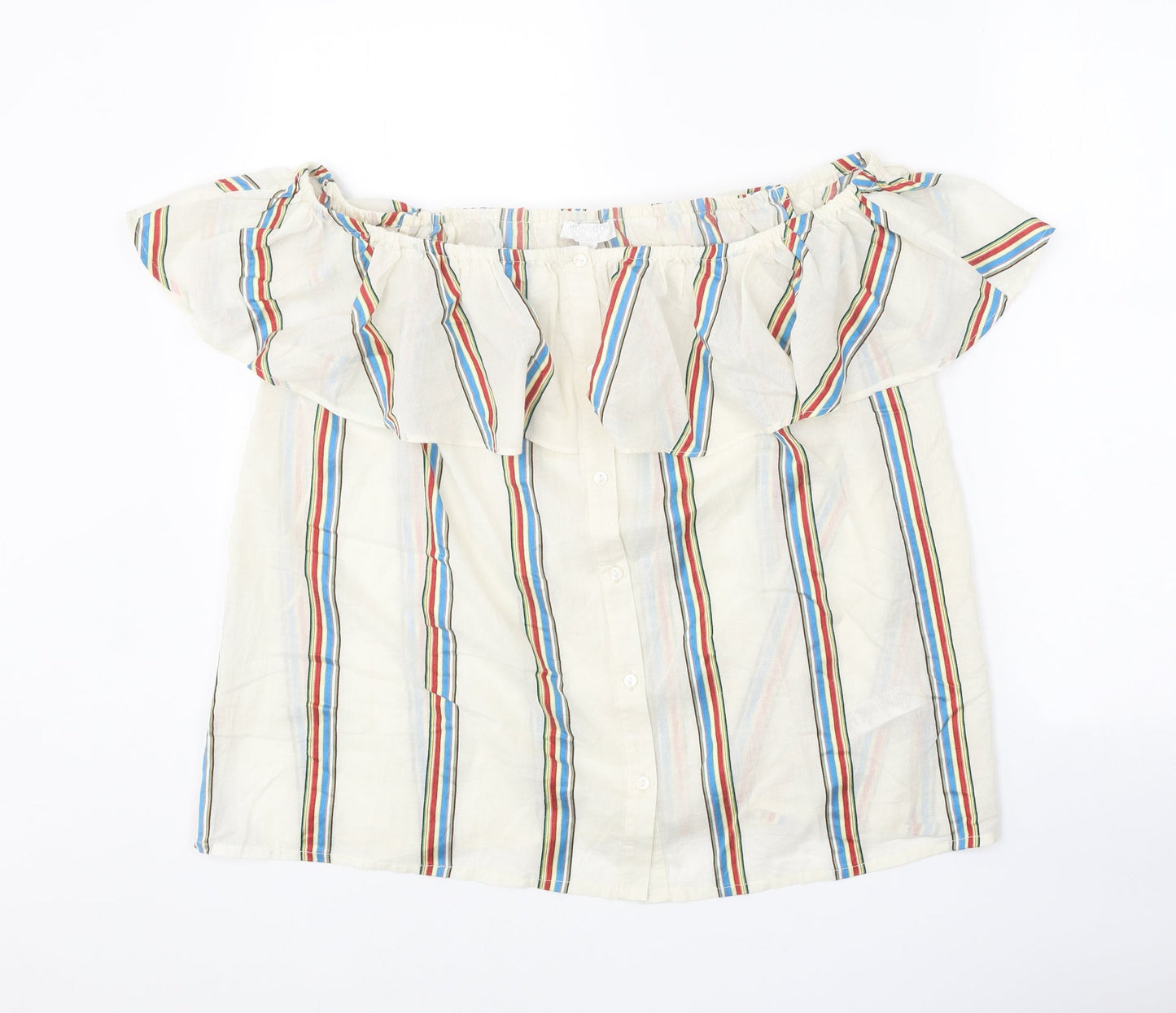 Womens UK Size L Monsoon White Basic Blouse