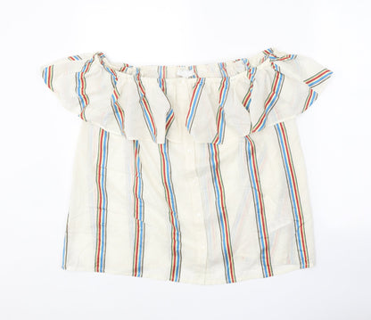 Womens UK Size L Monsoon White Basic Blouse