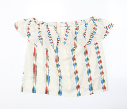 Womens UK Size L Monsoon White Basic Blouse