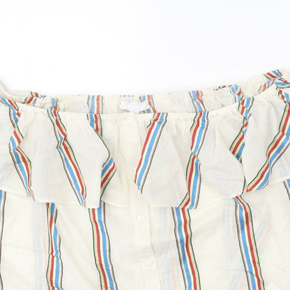 Womens UK Size L Monsoon White Basic Blouse