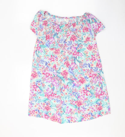 Accessorize Womens Multicoloured Floral Viscose A-Line Size XS Boat Neck Pullover