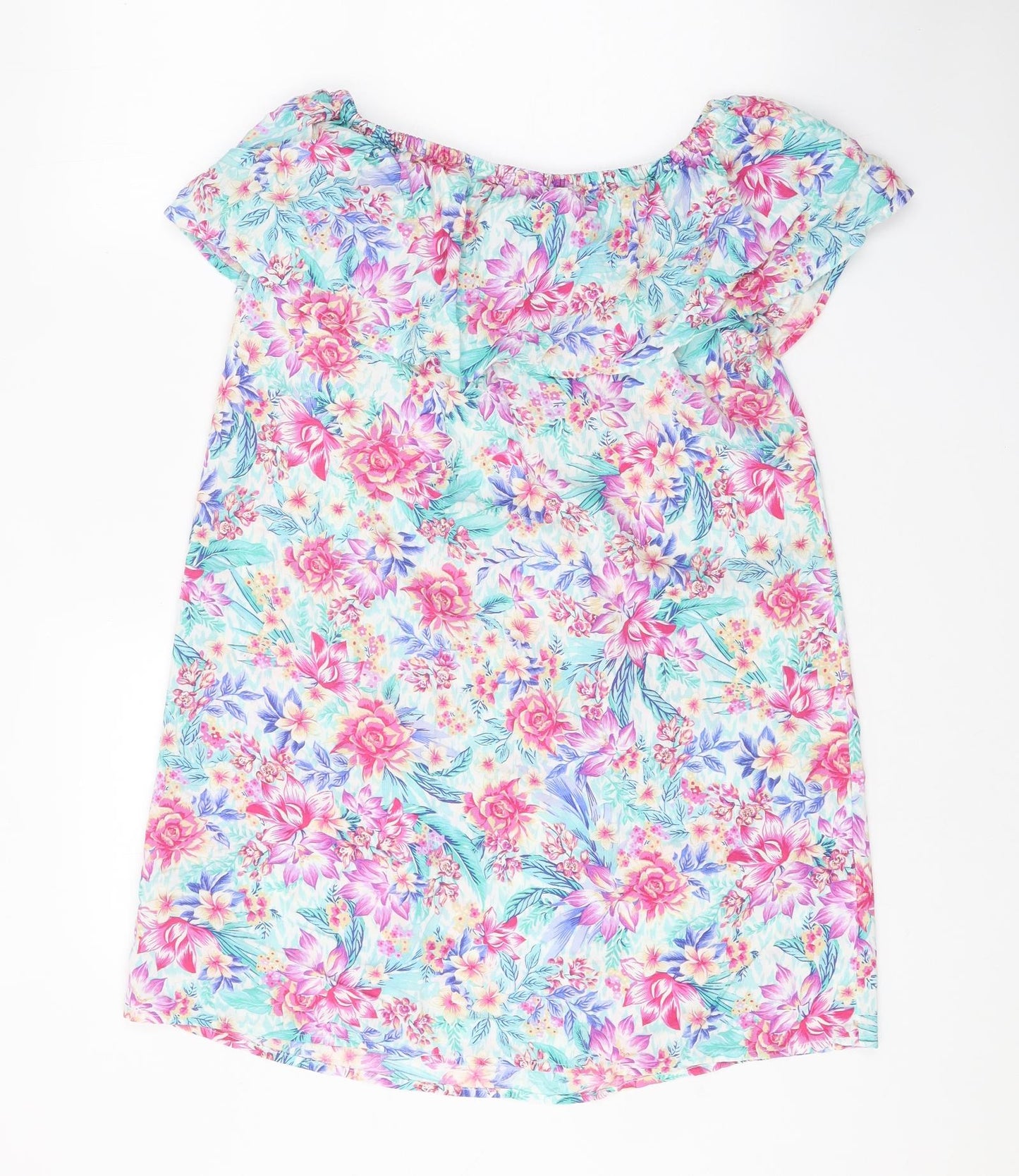 Accessorize Womens Multicoloured Floral Viscose A-Line Size XS Boat Neck Pullover