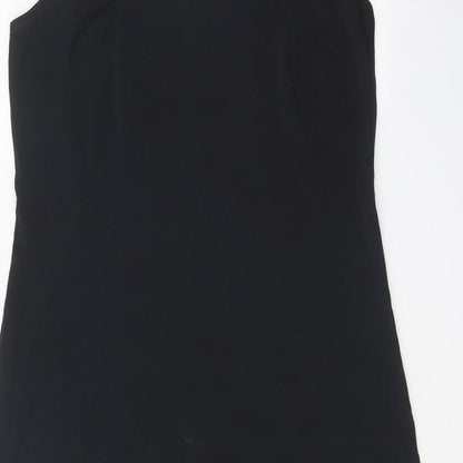 Aeffe Spa Womens Black Acetate A-Line Size 12 Round Neck Pullover