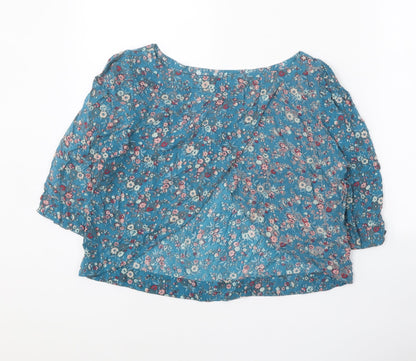 Womens UK Size 12 Warehouse Blue Basic Blouse
