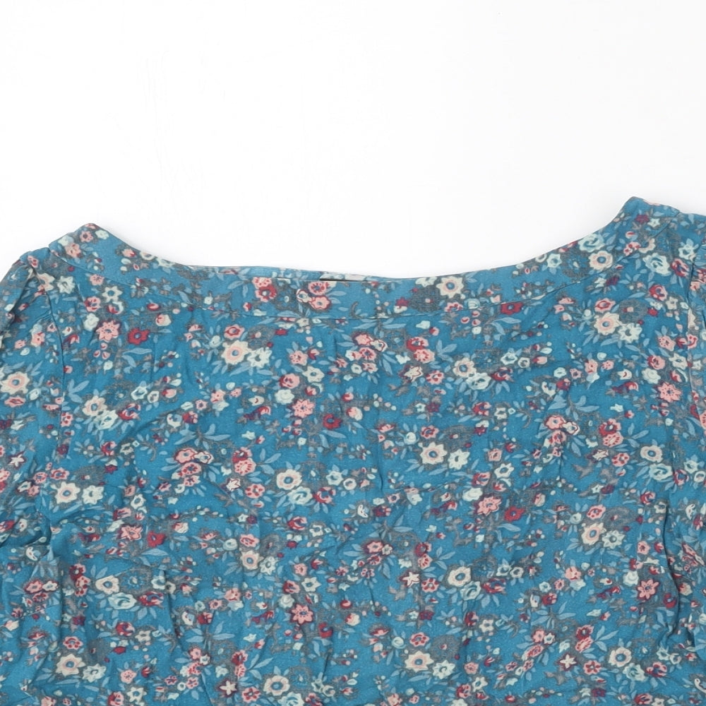 Womens UK Size 12 Warehouse Blue Basic Blouse