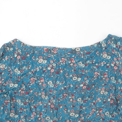 Womens UK Size 12 Warehouse Blue Basic Blouse