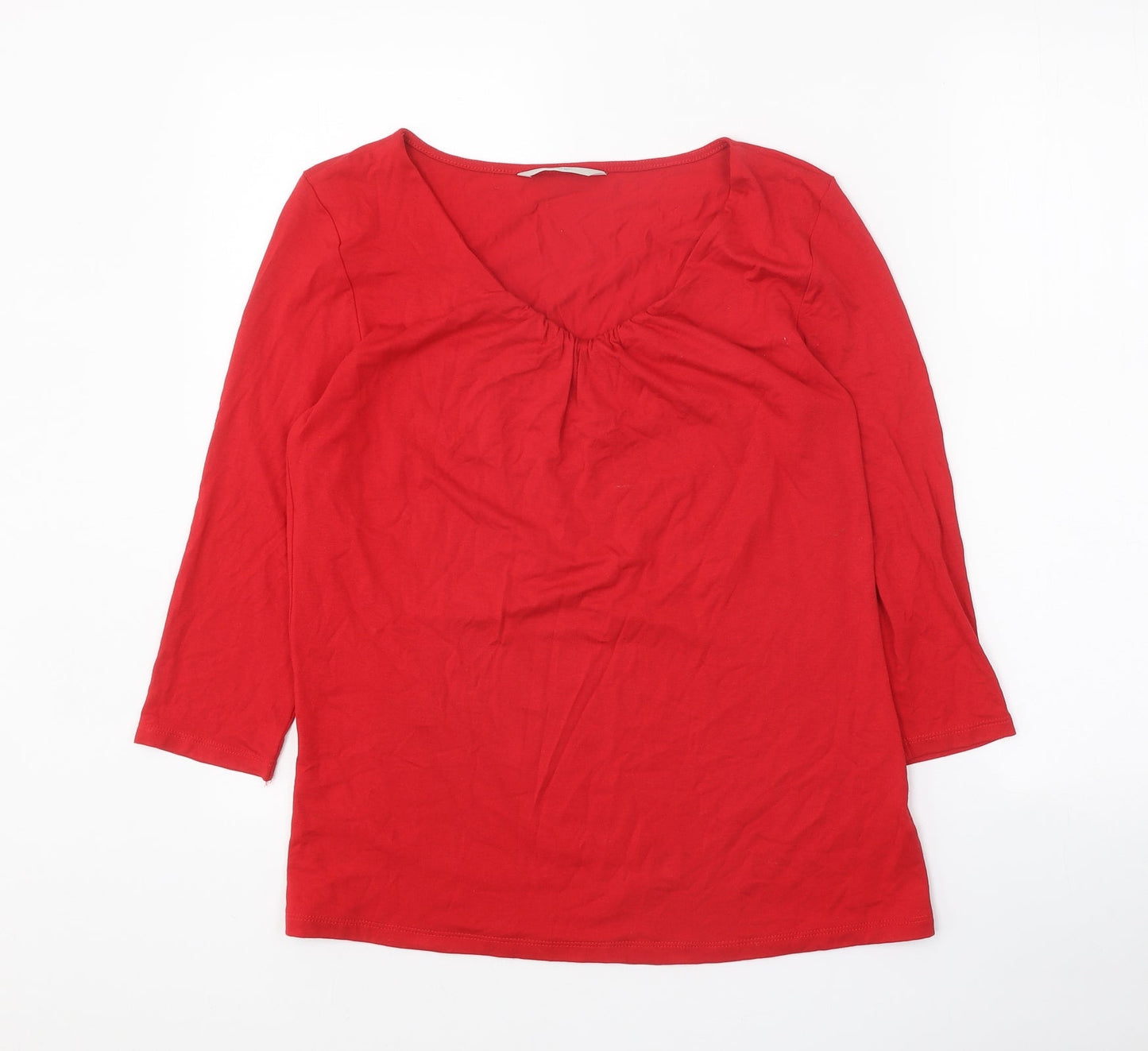 George Womens Red Viscose Basic Blouse Size 10 V-Neck