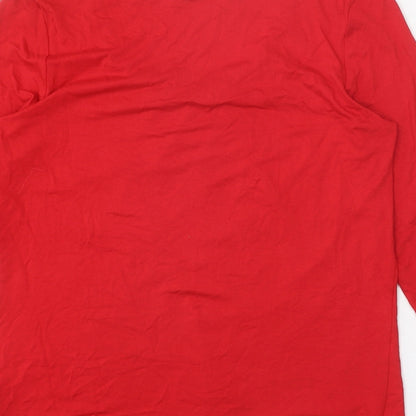 George Womens Red Viscose Basic Blouse Size 10 V-Neck