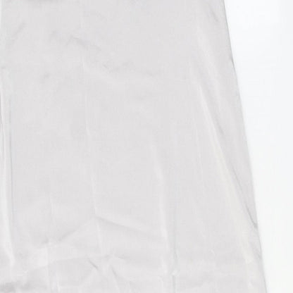 Preworn Womens Silver Polyester Trapeze & Swing One Size V-Neck Pullover