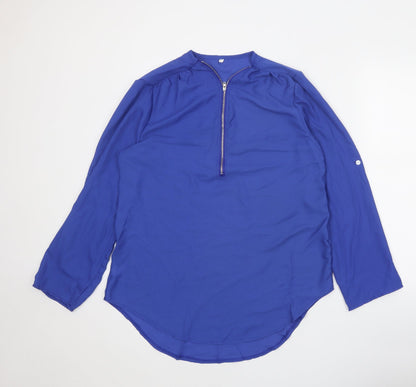 Womens UK Size XL Preworn Blue Basic Blouse