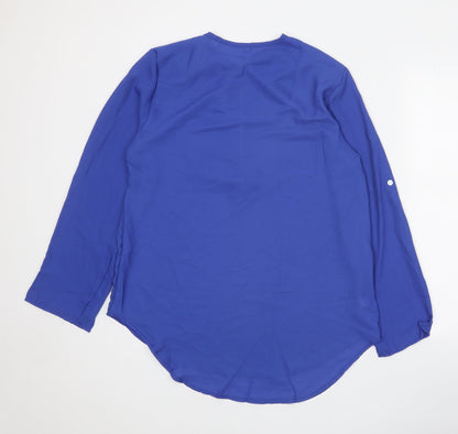 Womens UK Size XL Preworn Blue Basic Blouse