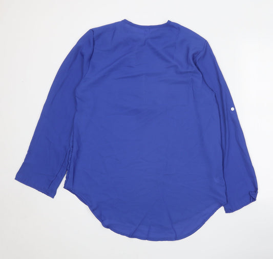 Womens UK Size XL Preworn Blue Basic Blouse