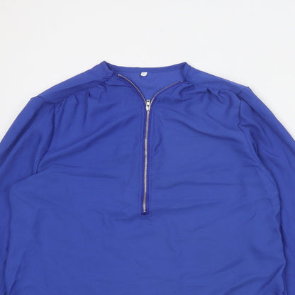 Womens UK Size XL Preworn Blue Basic Blouse