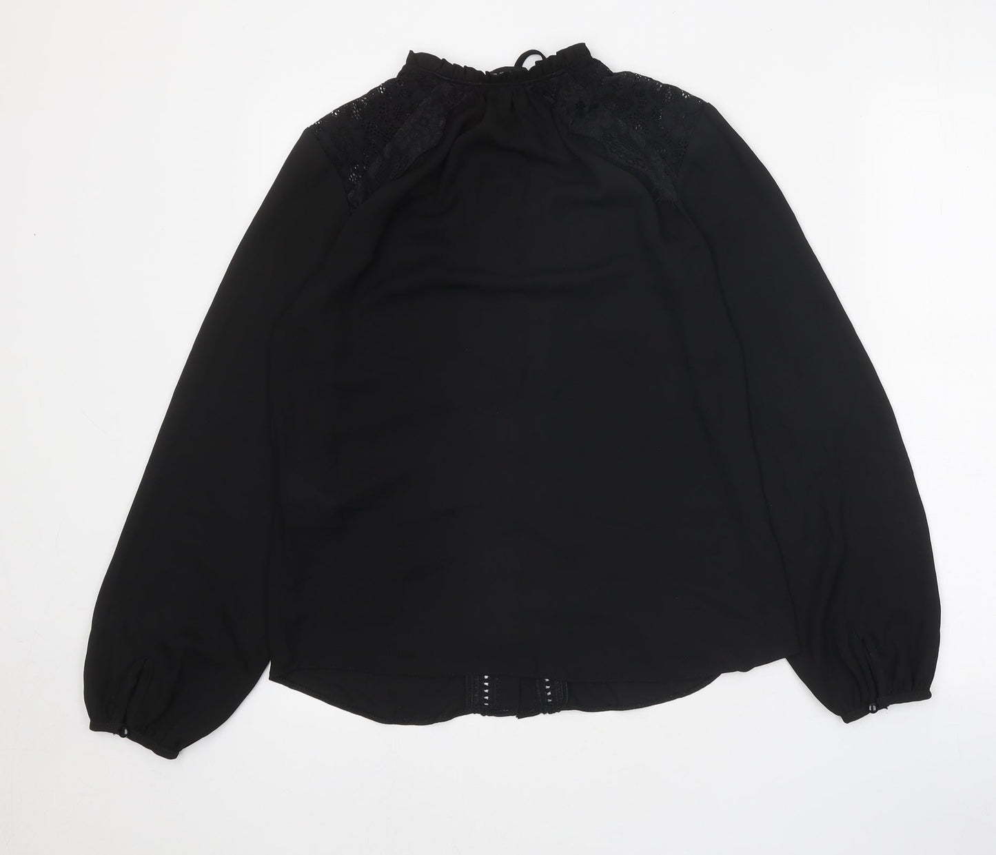 Womens UK Size 10 Dorothy Perkins Black Basic Button-Up