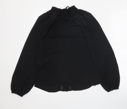 Womens UK Size 10 Dorothy Perkins Black Basic Button-Up